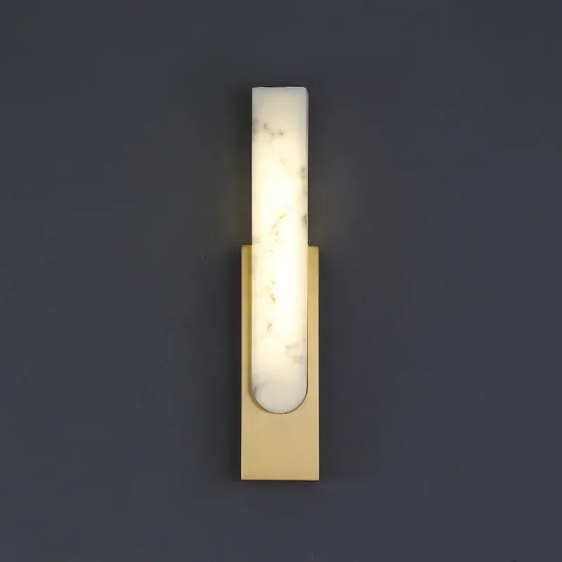 

‌Nordic Luxury Golden Marble LED Wall Lamp Warm White 3000K Light for Living Room Bedroom Hotel Corridor Stairs Background Wall