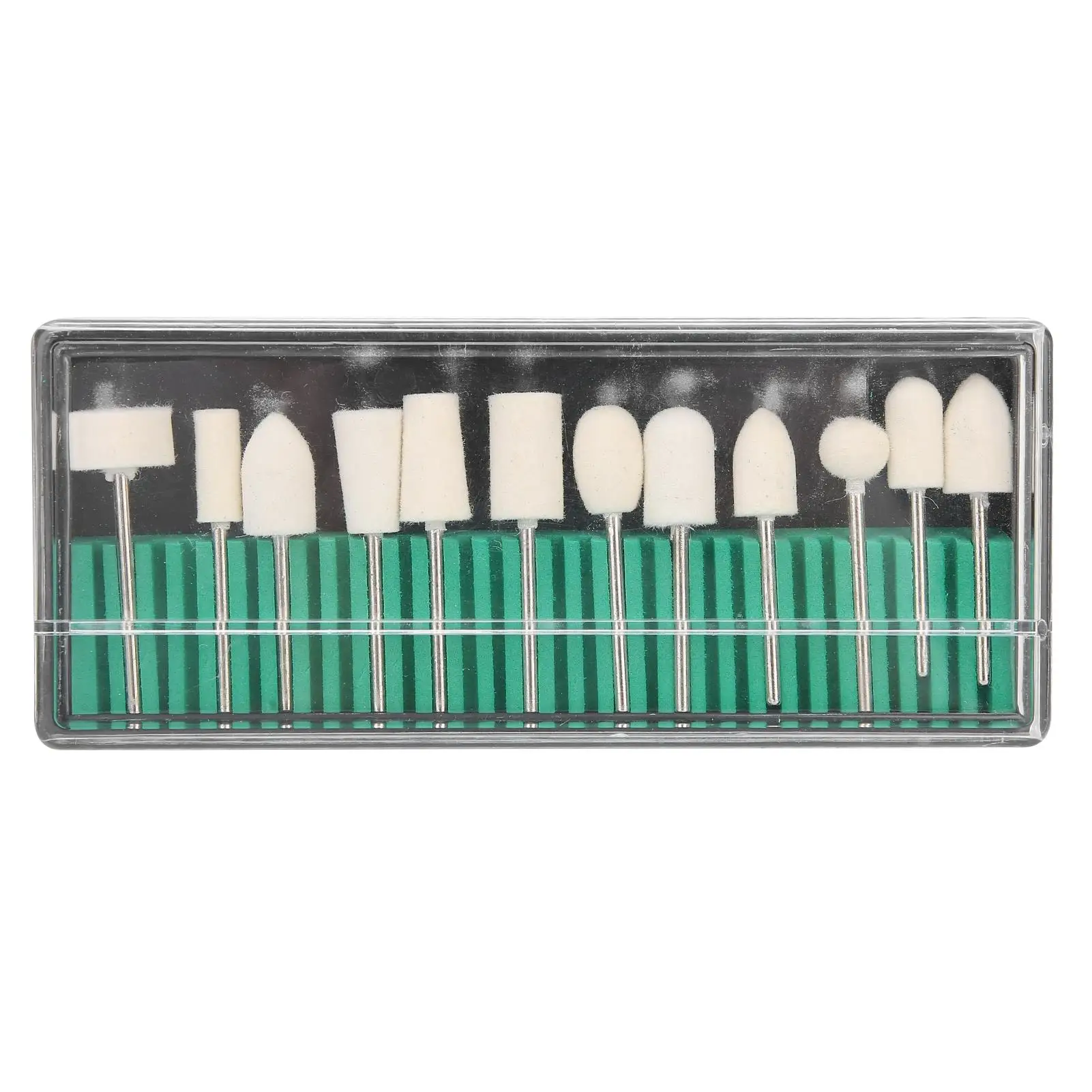 12pcs Wool Felt Nail Grinding Polishing Heads Set for Portable Nail Drill Bits Accessories