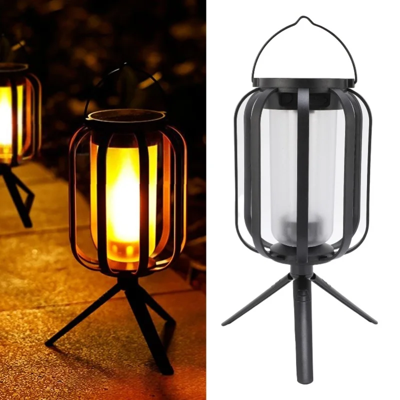 فانوس شمسي مقاوم للمطر معلق يعمل بالطاقة الشمسية مع حامل ثلاثي القوائم لمسار الحديقة في الفناء الخلفي #2