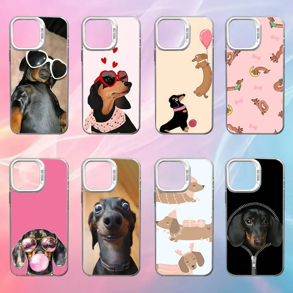 

Funny Dachshund Cute Dog Phone Case For iPhone 17,16,15,14,13,12,X,8,Pro,Max,Plus,SE4,Air,Mini White IMD HD Matte