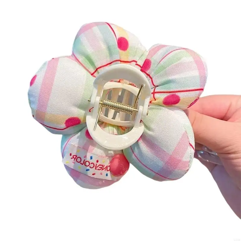 الحلو نمط نفخة زهرة مشبك شعر مشبك قوي عقد الشعر المشبك للنساء فتاة تصفيف الشعر اكسسوارات ذيل حصان حامل Y166 #4