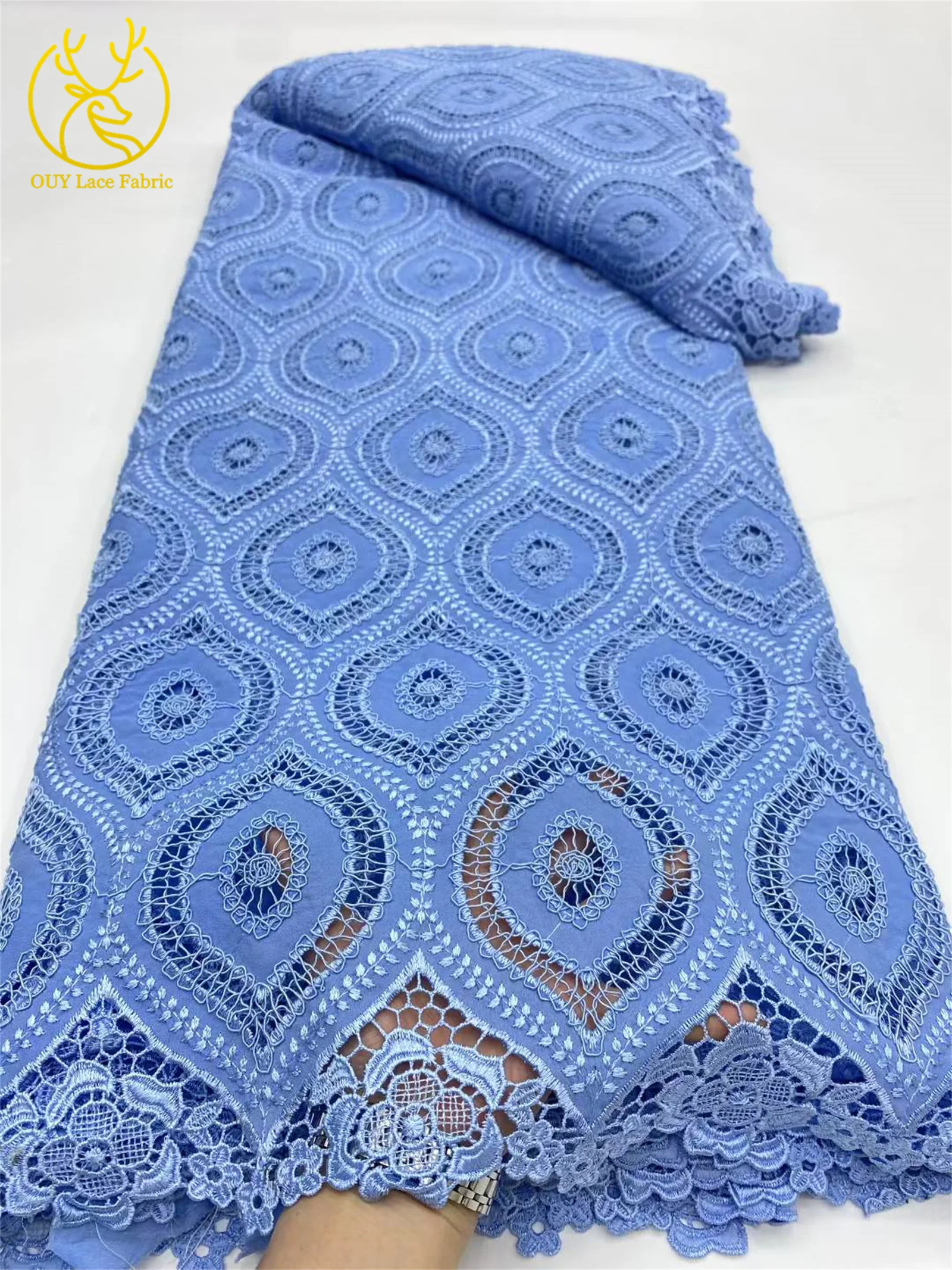 Green African Nigerian water-soluble rope lace fabric African lace fabric 2025 high quality for wedding French lace fabrics