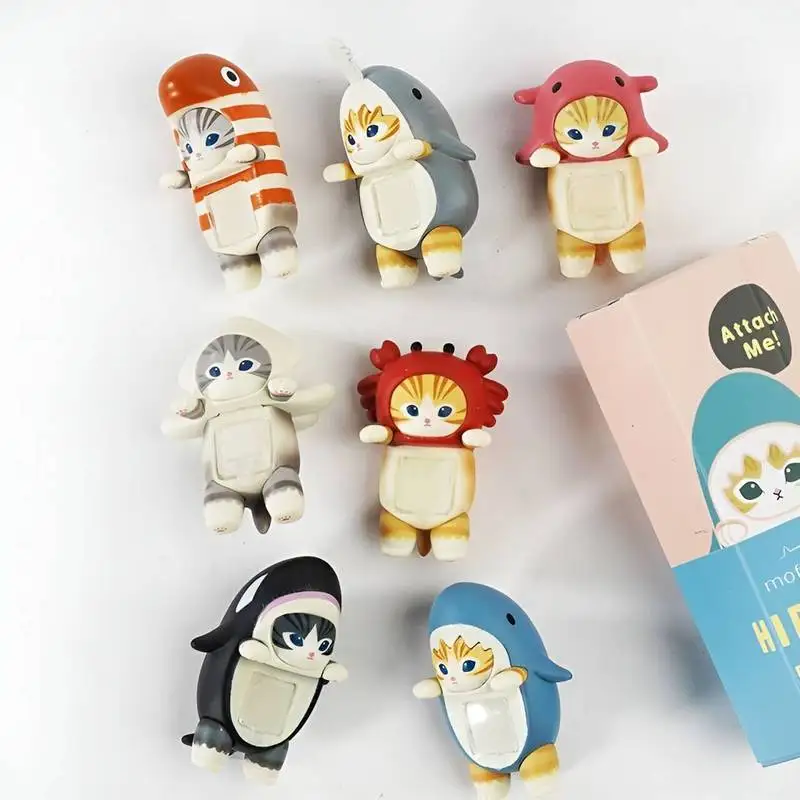 

В наличии, новое качество, Mofusand Hippers, слепая коробка, мини-фигурка, акула, кошка, экшн-фигурка, игрушки для фанатов, детские рождественские подарочные игрушки для детей