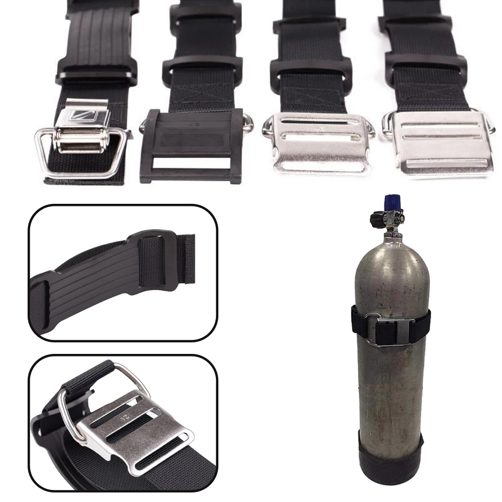 

Scuba Diving Tank Band Cylinder Cam Strap Quick Release Buckle Anti-Slip Pad Stainless Steel Tie Bottle Gas Cylinder Buckle