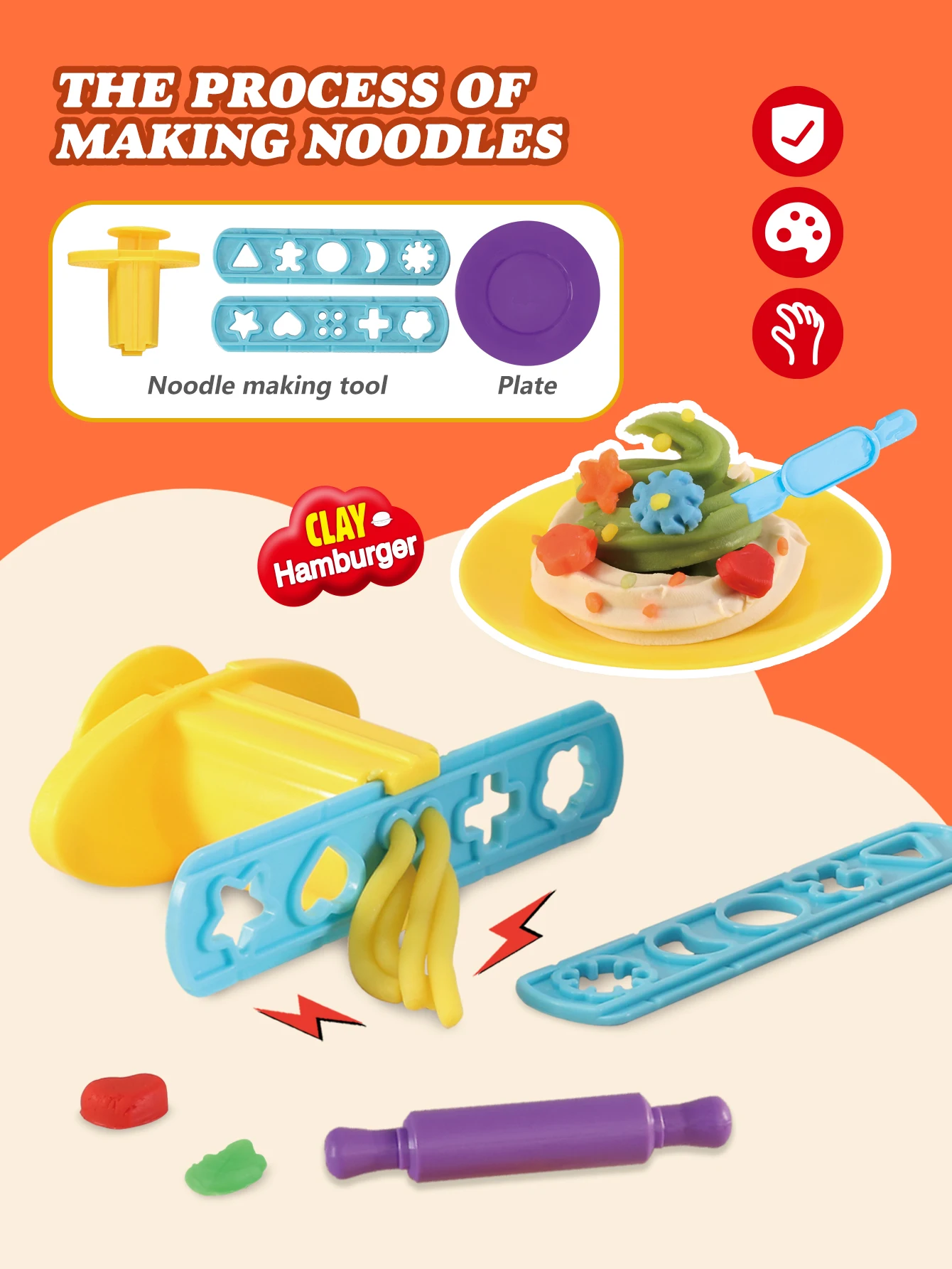 Funny hamburger machine clay set, DIY hamburger fries, open the creative food world