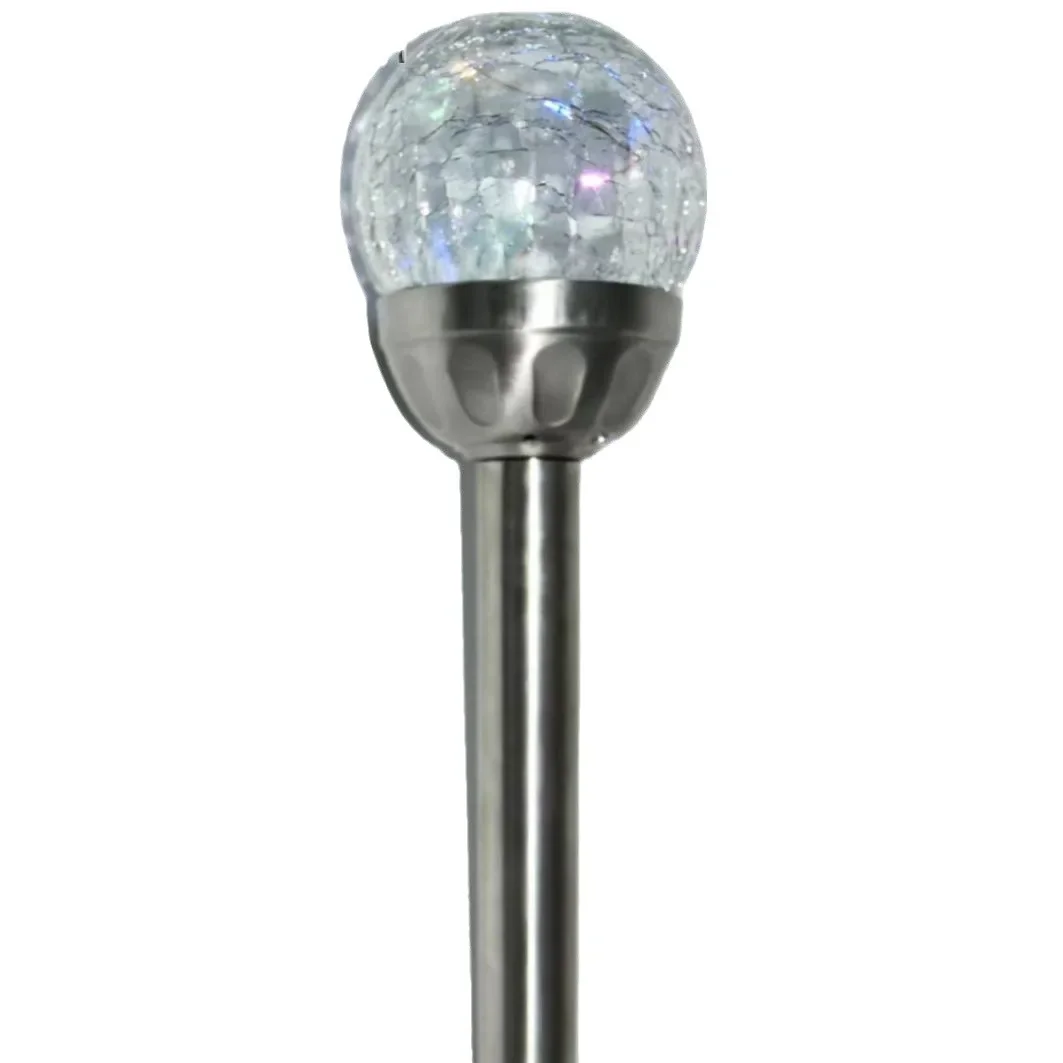 Courtyard Solar Glass Lamp Stainless Steel Ground Plug Lamp Outdoor Garden Waterproof Rainbow Decorative Planet Lamp