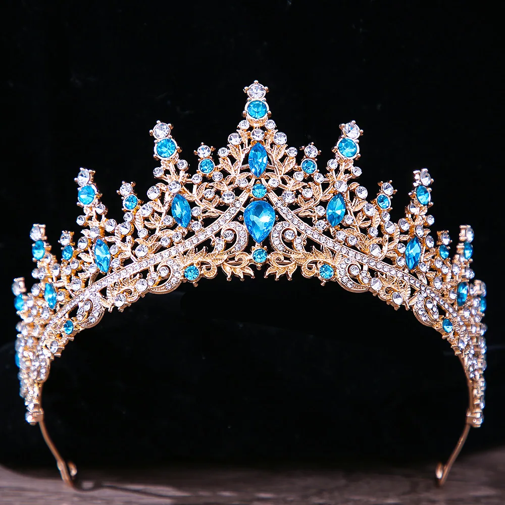 DIEZI 2023 New Luxury AB Crystal Tiara Crown Women Party Elegant Bridal Bride Queen Wedding Rhinestone Crown Hair Accessories