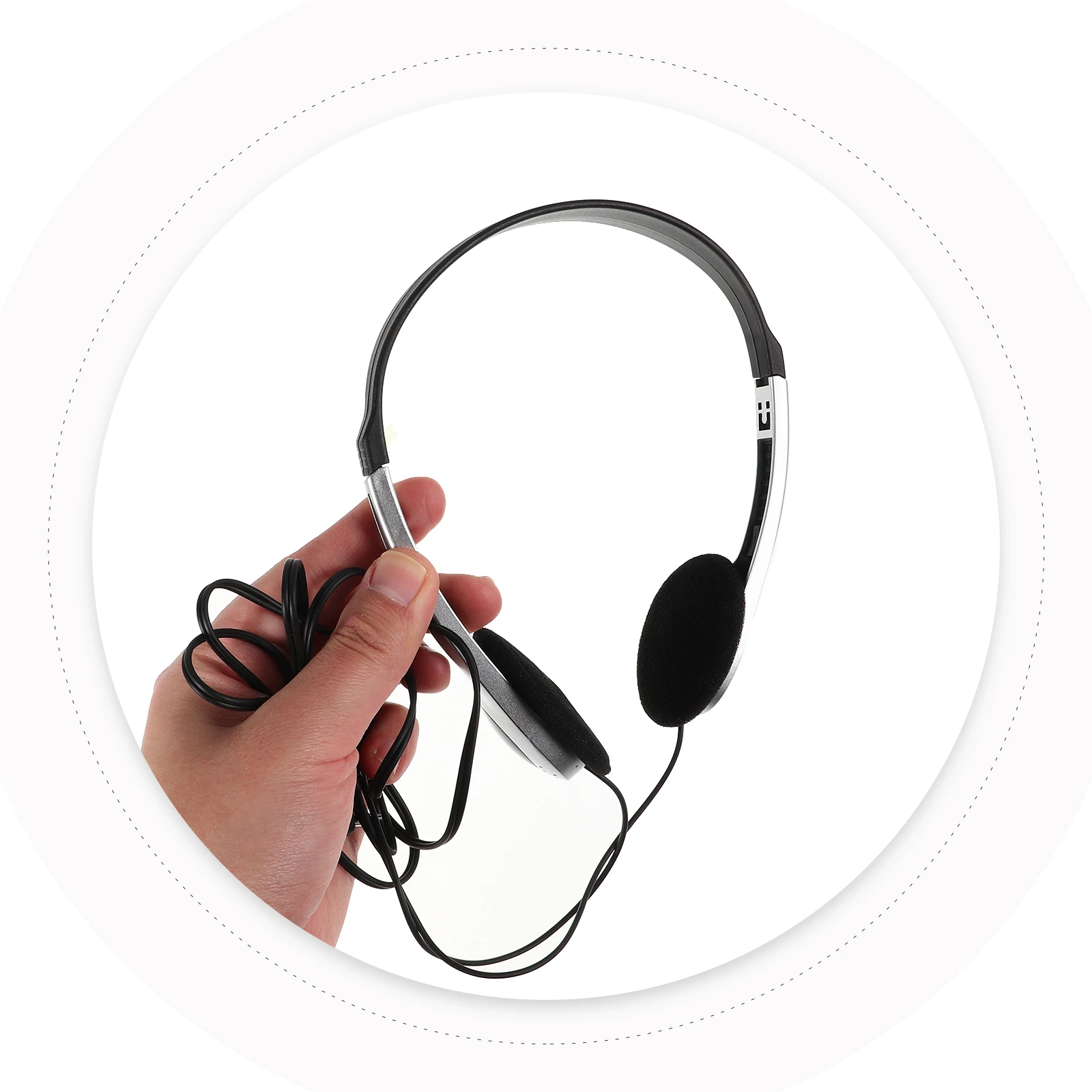 

Retro Headphones for Kids Women Students Vintage Wired On-Ear Headset Silver Spray Design Comfortable Durable Travel Friendly