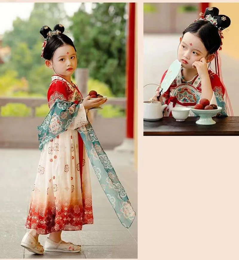 Chinese Hanfu Dress Retro Girl\'s Spring/Summer Dress