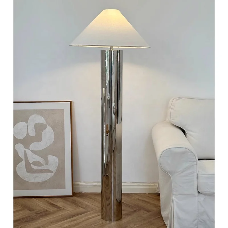 New coming chrome standing floor lamp with empire lampshade European style classic floor light room decoration stand lamp