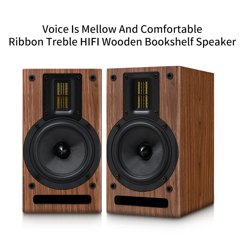 120W High-Power Audio 5-inch Speaker Two-Way Bookshelf Speaker Fever 2.0 Hifi Audio Passive Home Theater Enthusiast Speaker 6Ω