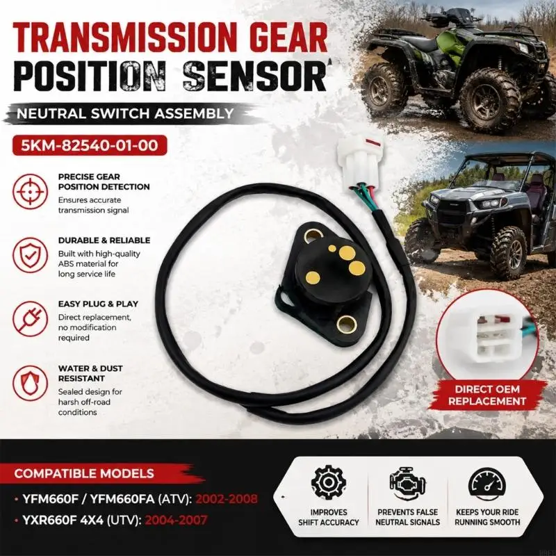 Replacement Transmission Position for 660 YXR660F Worn or Malfunctioning Components, with 2 Metal Lined Mounting H9EE