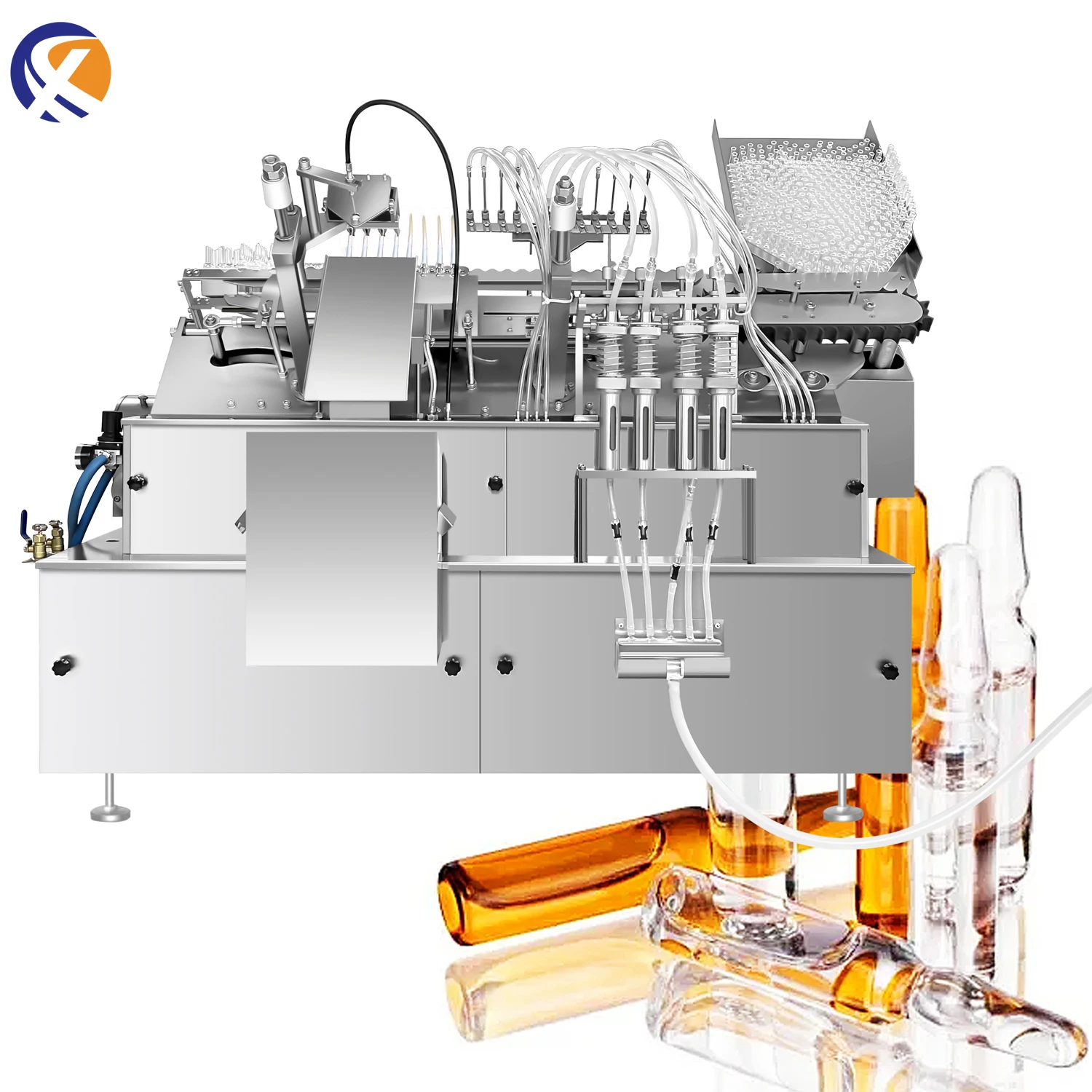 1ml Laboratory Glass Vaccine Production Line Bottle Liquid Drawing Filling and Sealing Small Lab Ampoule Filling Machine