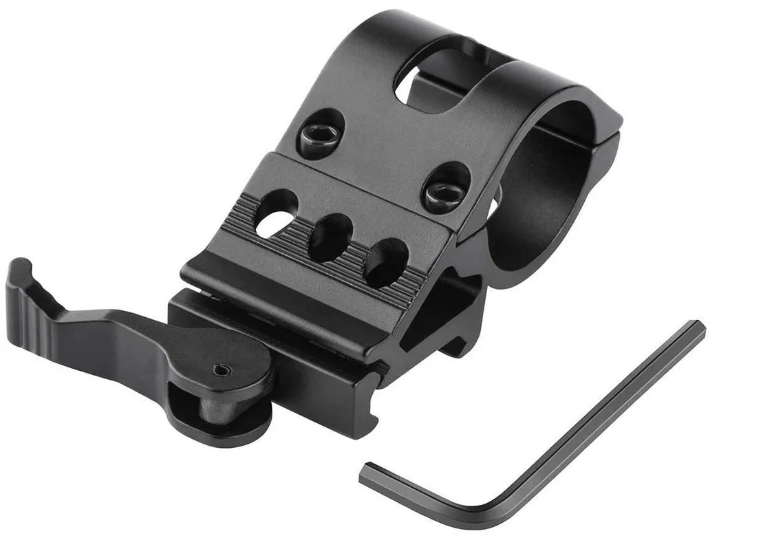 25.4mm Quick Release Zaklamp Offset Mount Houder 20mm Picatinny Rail QD 45 Graden Sight Scope Mount Klem Speelgoed pistool Accessoires