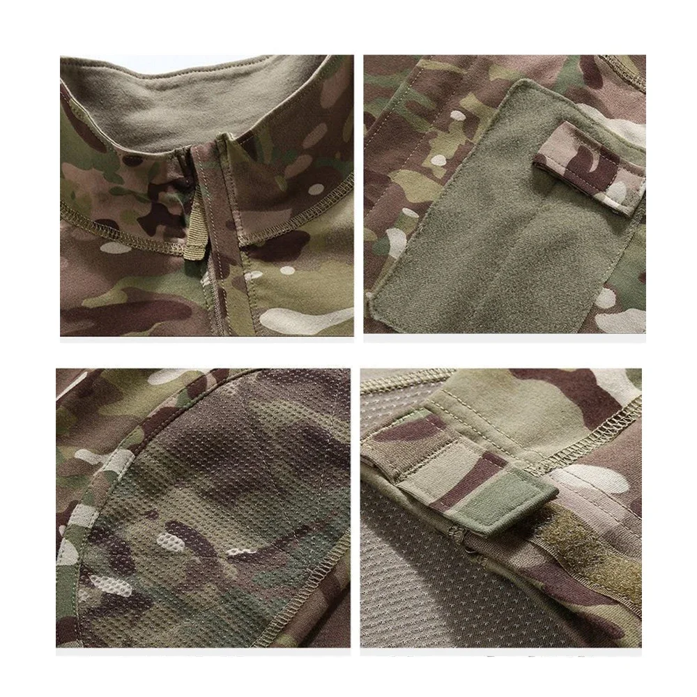 Ternos táticos dos homens camisas de combate, roupa uniforme, camuflagem Tatico Tops, Airsoft Multicam Força, Paintball, caça Calças