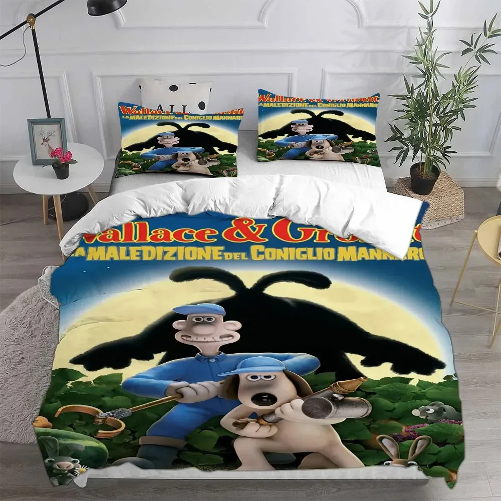 Wallace & Gromit Bedding Sets Comforter Quilt Bed Cover Duvet Cover Pillow Case Sets Kids Adult Size