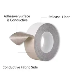 Conductive Electrode Faraday Tape Cloth Fabric Sliver LCD Cable Laptop Mobilephone Repair RF EMI Shielding Signal Blocking Tape
