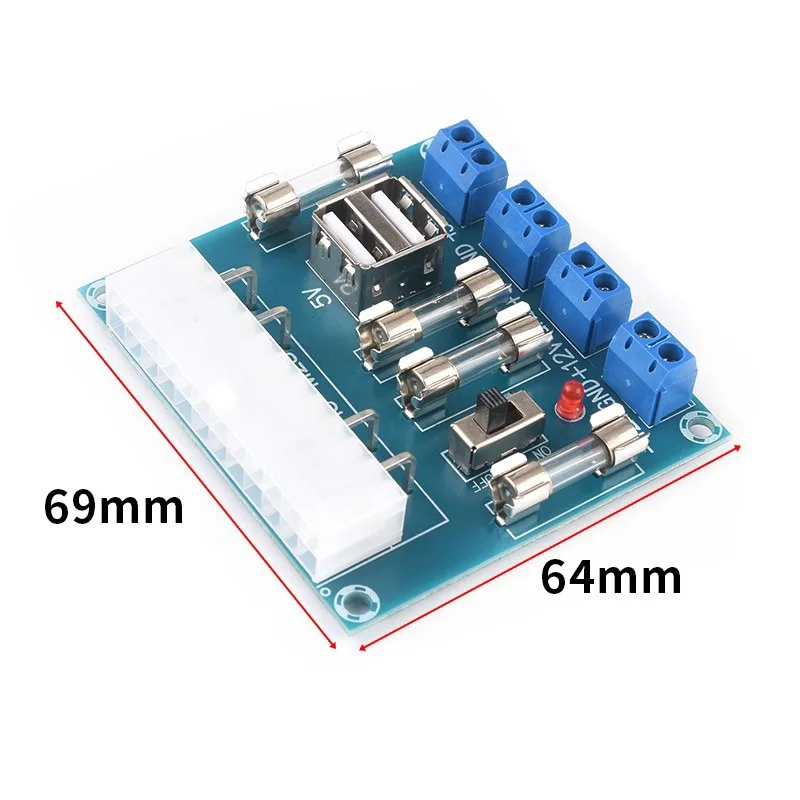 XH-M229 HU-M28W 24Pin Desktop PC Chassis Power ATX Transfer To Adapter Board Power Supply Circuit Outlet Module Output Terminal