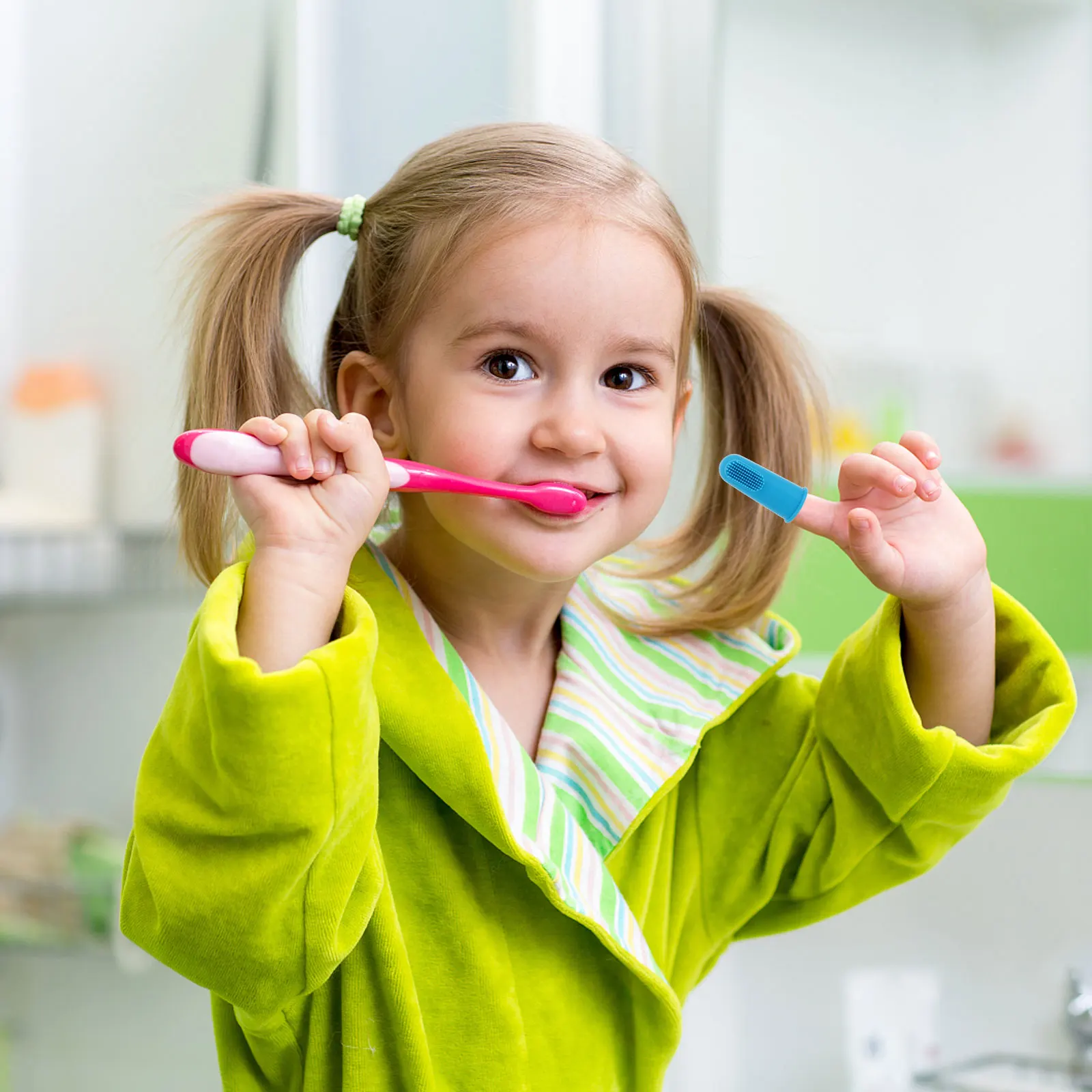 

4 Pcs Finger Toothbrush Set Toddler Oral Silica Gel Infant s Toothbrushes