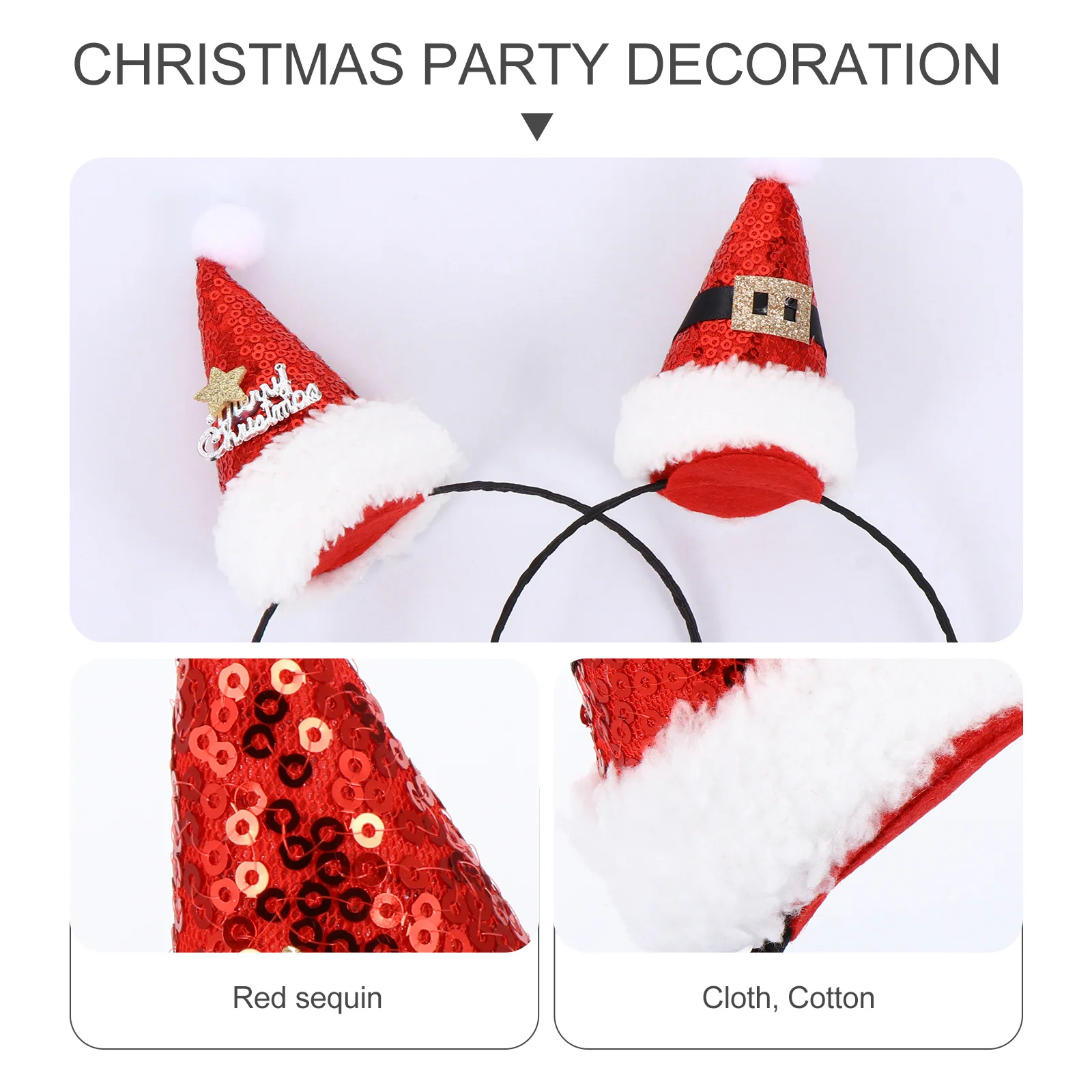 

4Pcs Xmas Headdress Lightweight Holiday Theme Hair Clip for Cosplay Party Nightclub Bachelorette Event Christmas Gift Decoration