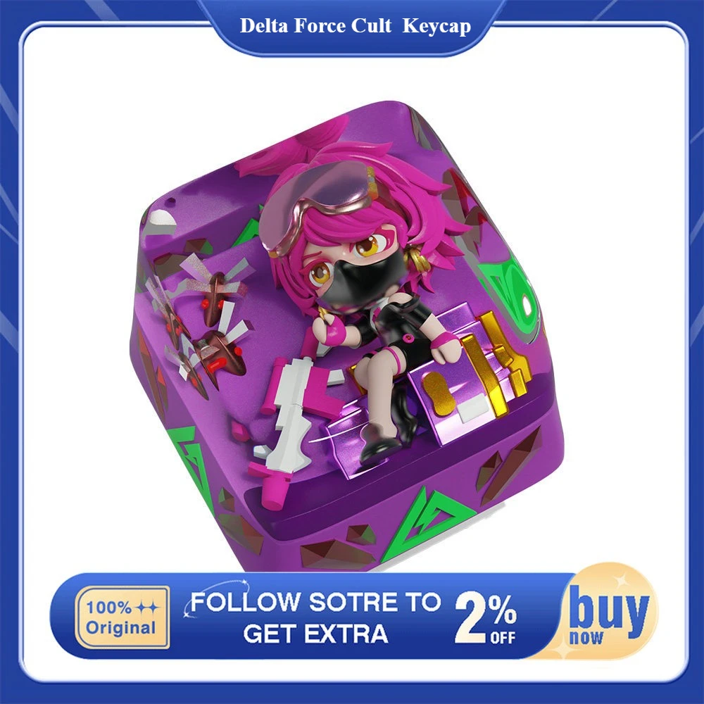 

LOBO Custom Keycap Delta Force Cult Anime Keycaps for Mechanical Keyboard Caps DIY 1U Artisan Keycap Cute Resin Key Caps PC Gift