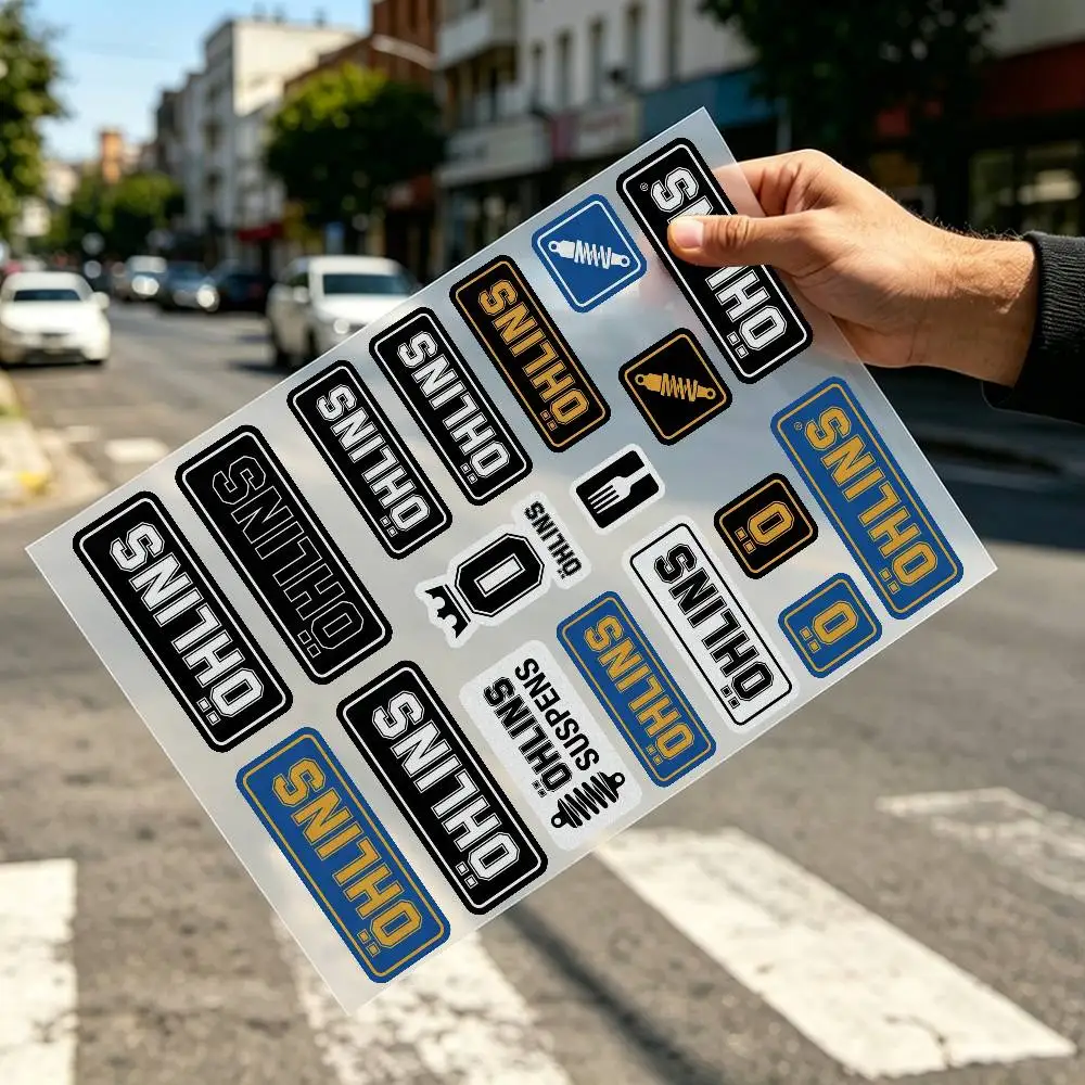 For OHLINS Helmet Reflective Sticker Set Safety Decal for Motorcycle Bike Car  High Intensity Glow New Arrival
