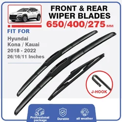 Front Rear Windshield Windscreen For Hyundai Kona N Hybrid Wiper Blades 2017 2018 2019 2020 2021 2022 Kauai Car Auto Accessories