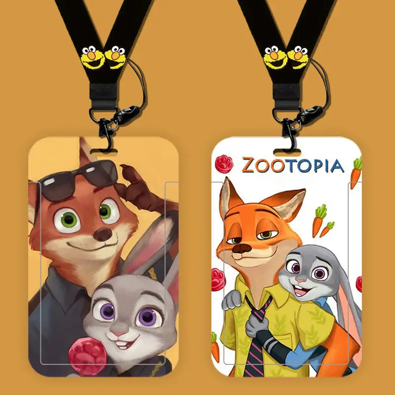 ديزني-زوتوبيا الحبل للبطاقة ، الكرتون ، جودي ، هوبس ، نيك ، وايلد ، الحيوان الرقبة حزام ، معرف ، الحرم الجامعي ، حامل بطاقة ، معلقة ، هدية الاطفال