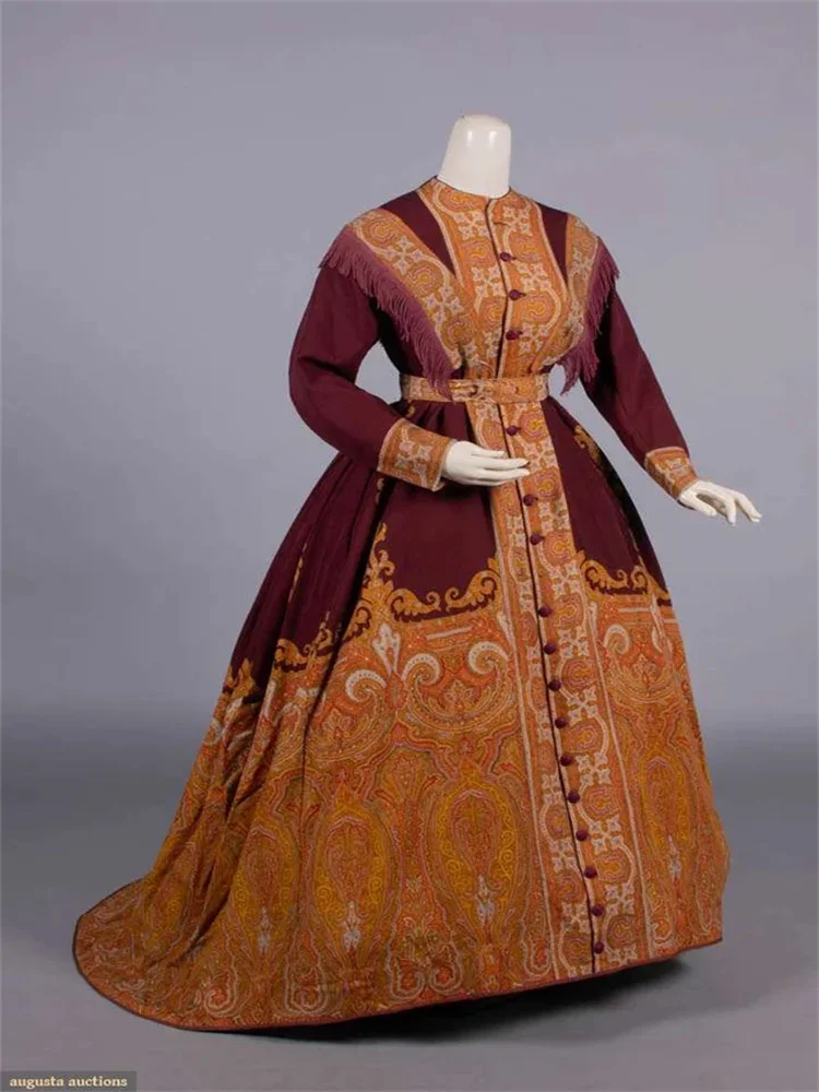 

1867s Duchess Victorian Edwardian Scottish Walking Day Bustle Dress Historical Tea Party Masquerade Ball Gown