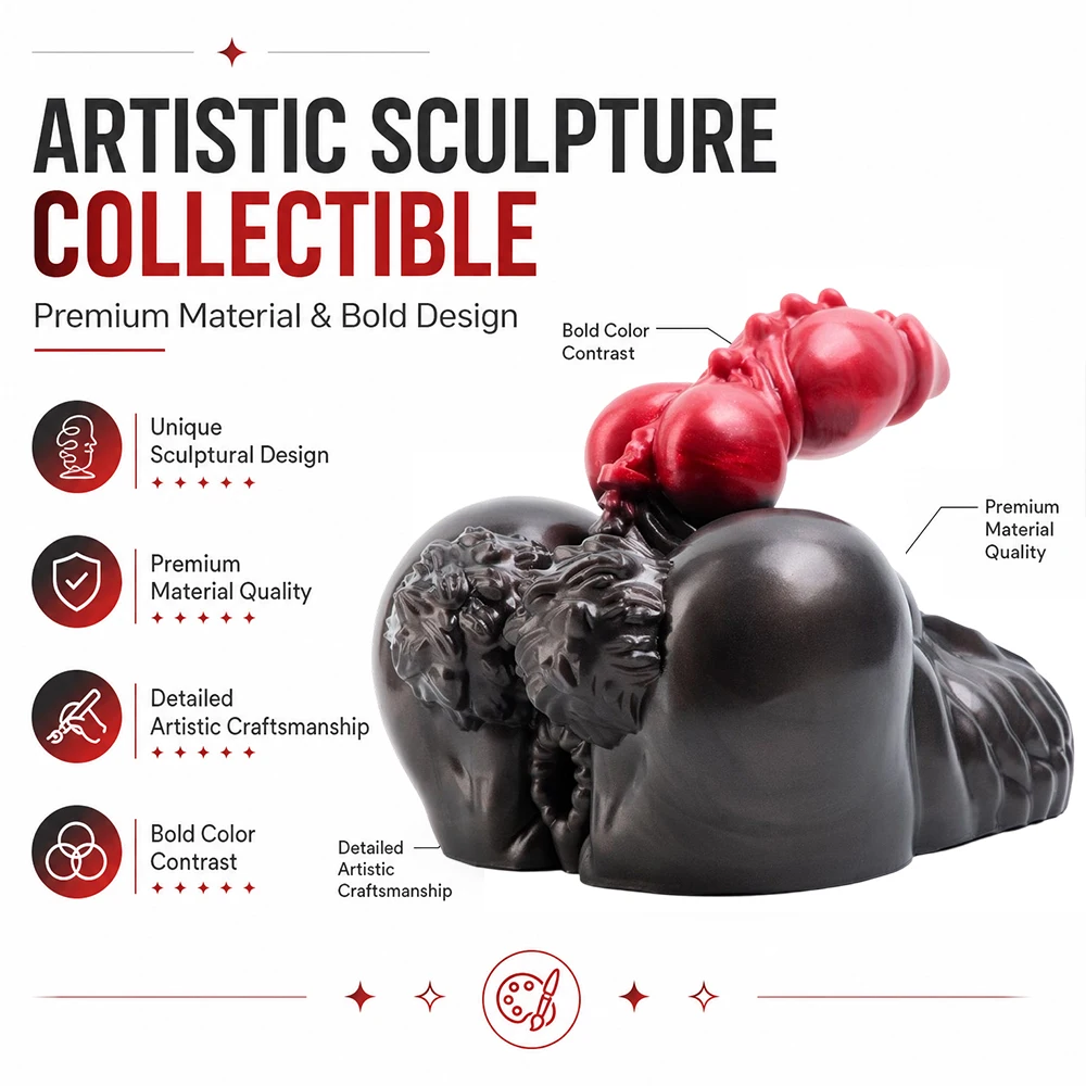 Fantasy Orc Big Dick Toy with Knot Male Stroker Soft Silicone Monster Muscle Body Dildo Anal Plug Sex Toys for Women Men Gay view 3