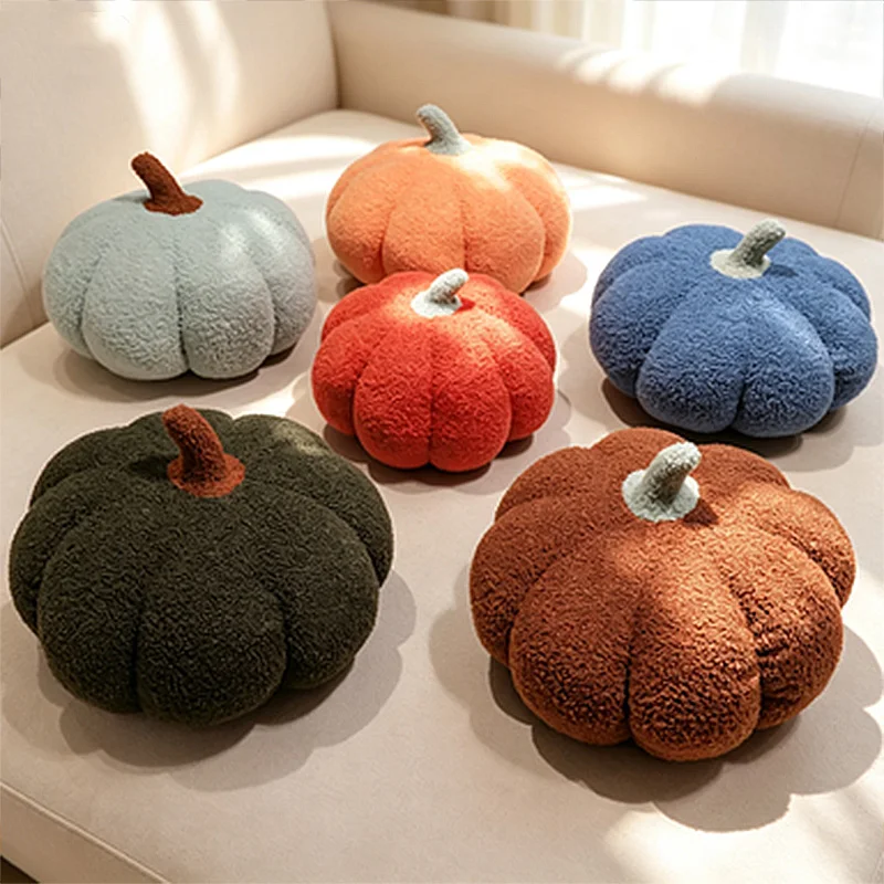 Multicolor Pumpkin Plush Pillow Soft Stuffed Pumpkin Cushion Home Decoration Cute Plush Toy  Halloween Gift Bedside Bed Cushion