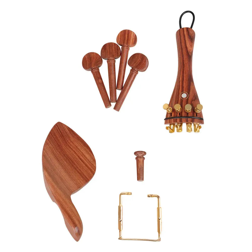 

1Set Professional Violin Repair Accessories Replacement Parts Wooden Chin Rest Tuning Peg Tailpiece Endpin for Violin