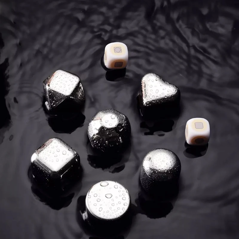 Youpin วงกลม Joy สแตนเลสสตีลน้ำแข็งก้อนเบียร์ Coolers Reusable Chilling หินน้ำแข็งสำหรับวิสกี้ไวน์ Corks Fuit Juice