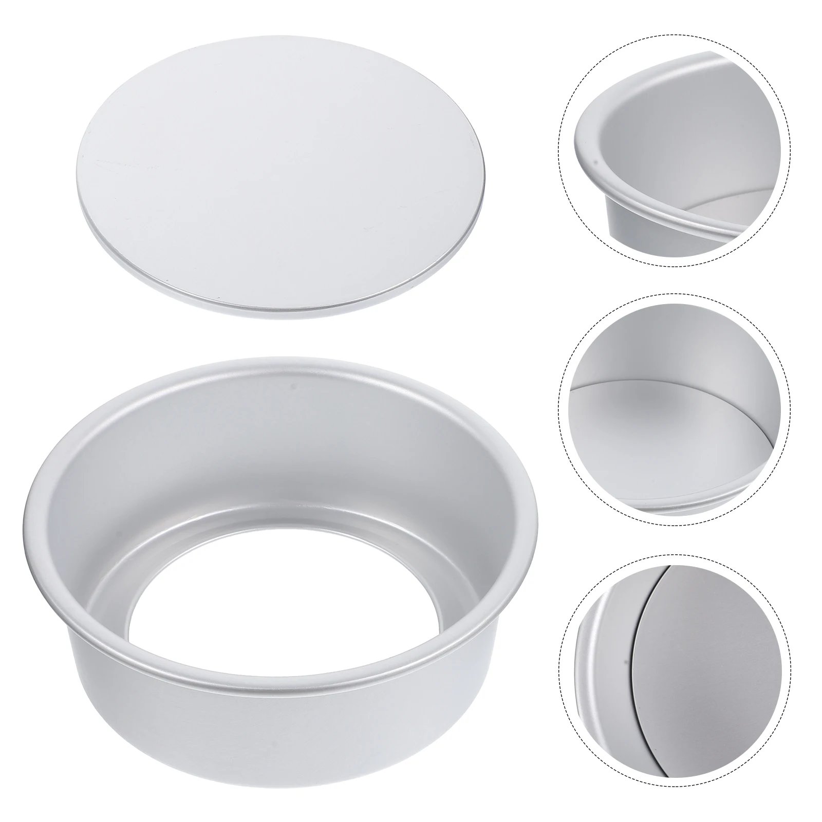

2pcs Aluminum Alloy Round Cake Pans Removable Bottom Non-Stick High Temp Resistant Baking Mold Metal Cheese Cake Pan For Wedding