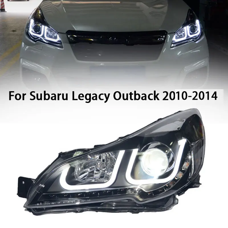 Car Head Lamp for Subaru Legacy Outback LED Headlight 2010-2015 Headlights Outback DRL Turn Signal High Beam Angel Eye Projector