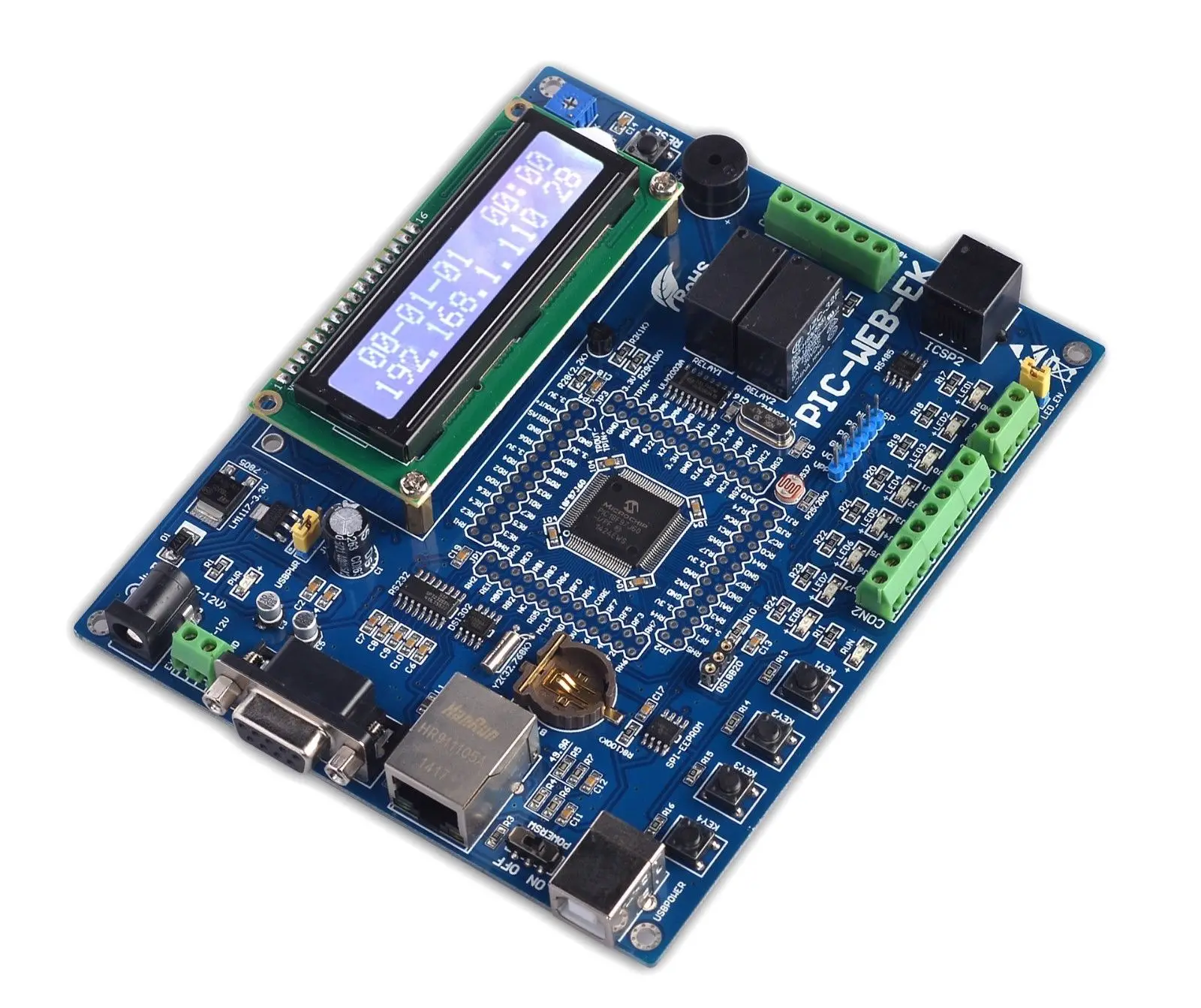 

PIC MCU Learning Development Board Ethernet PIC-WEB-EK PIC18F97J60