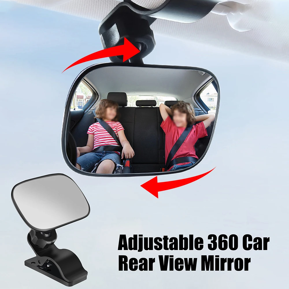 360 Rotation Car Back Seat Baby Kids View Mirror Auto Parts Adjustable Universal Mini Safety Monitor 2 in 1 Auto Ornament