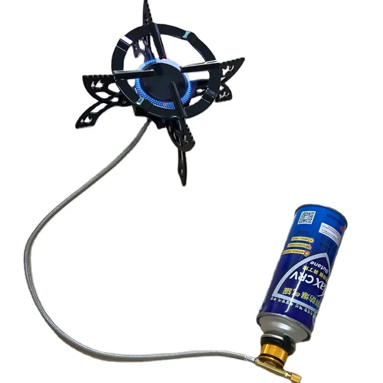 Foldable Outdoor Camping Gas Stove with Fuel Canister Adapter burner