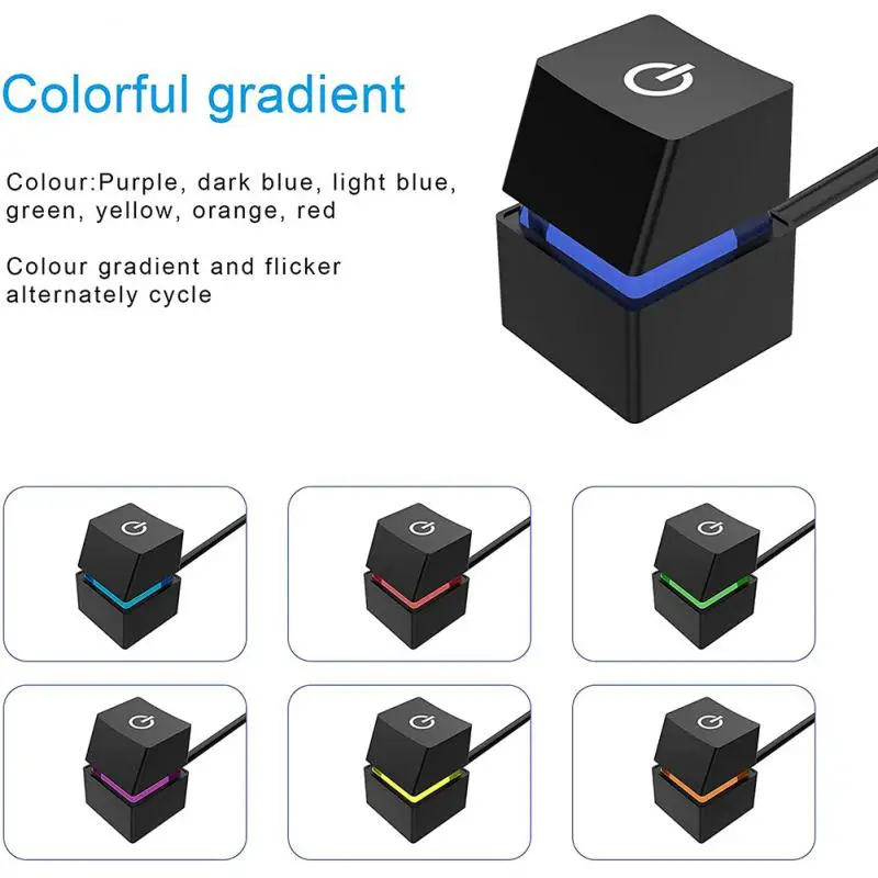 Computer Desktop Switch PC Motherboard External Start Led Light PC Power ON/OFF Button 2M Extension Cable Computer Accessories