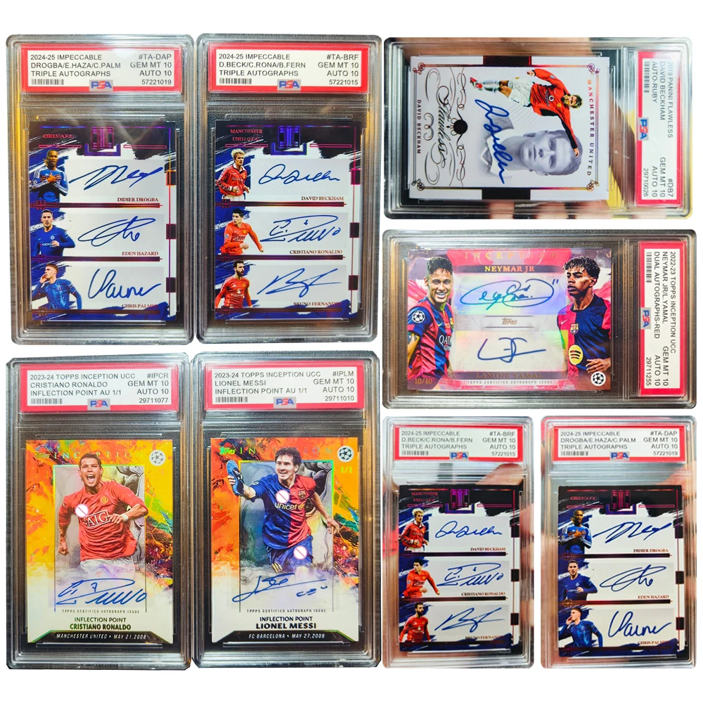 Panini DIY Neymar Messi Ronaldo Beckham Gareth Bale Paulo Dybala Modric Glitter Tarjeta Coleccionable con Calificación, Ladrillo de Tarjetas, Regalo Festivo