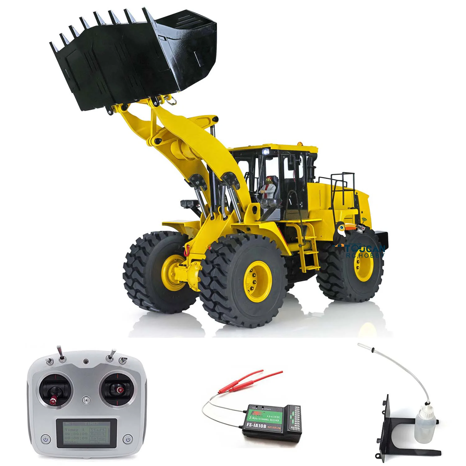 XDRC 1/14 RTR Metal RC Hydraulic Loader RC Truck Motor FS I6S Lights Sound Outdoor Toys Boys Gift TH18403-SMT6