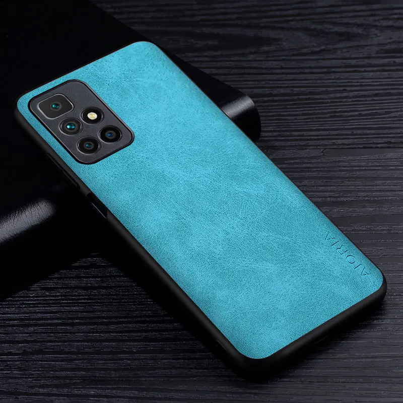 Premium PU Leathe Phone Case for Xiaomi Redmi 10 5G Scratch-Resistant Solid Color Cover for Xiaomi Redmi 10 2022 Case