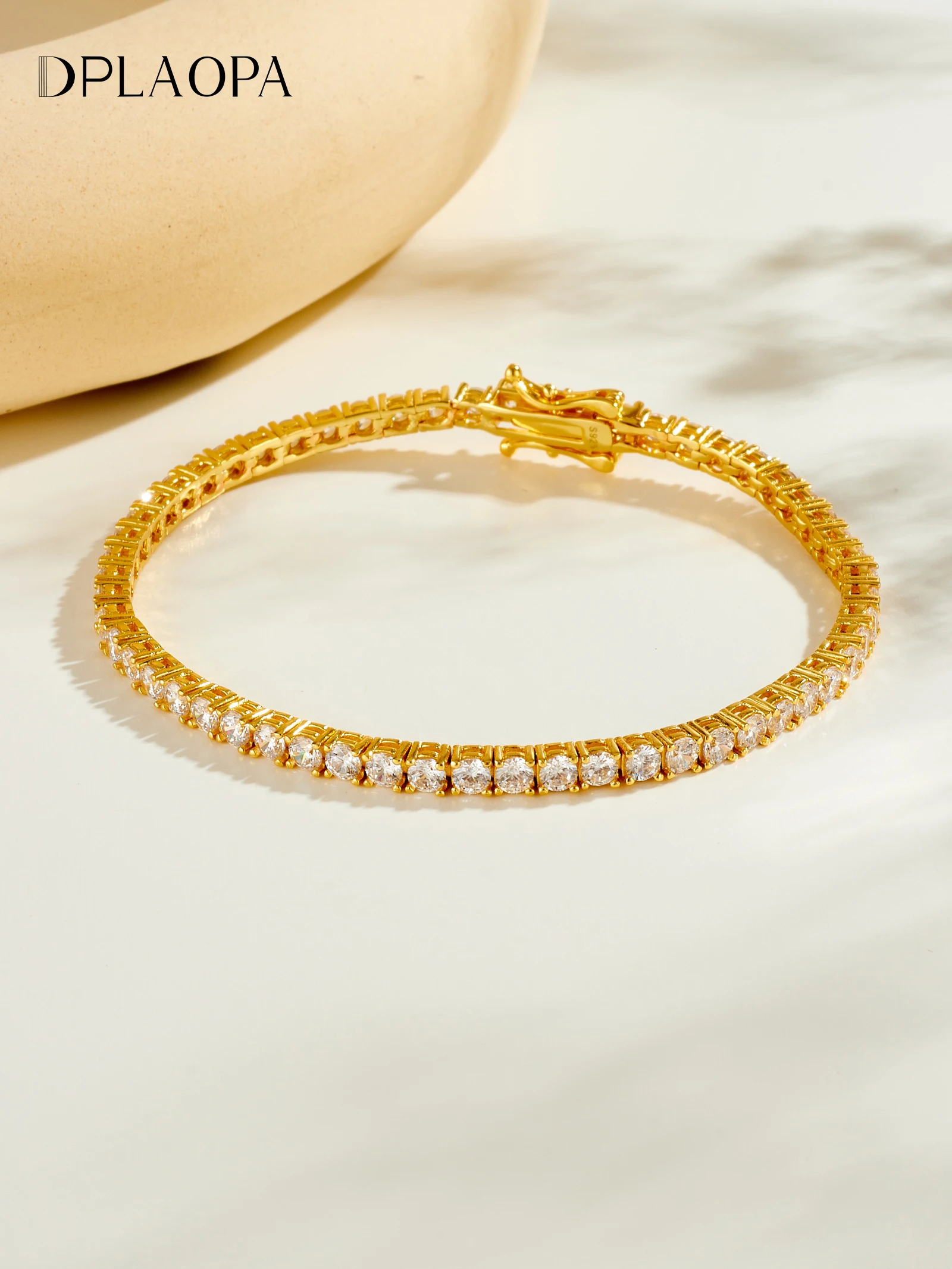 

DPLAOPA Women 925 Sterling Silver Full Clear 2mm 3mm CZ Zircon Bracelet 2025 Luxury Elegant Classic Fine Wedding Jewelry Gift