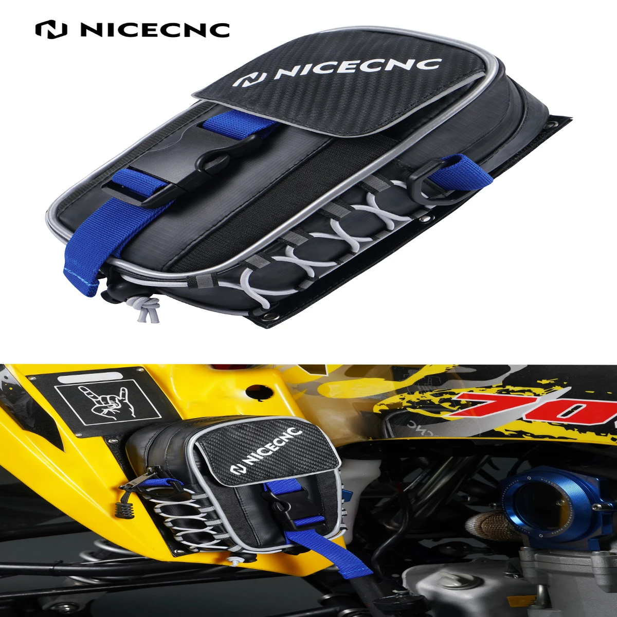 

NICECNC For Raptor Yamaha 700 Front Fender Bag For Yamaha Raptor 700 2006-2023 Raptor 700R 2009-2023 ATV Tool Storage Bags