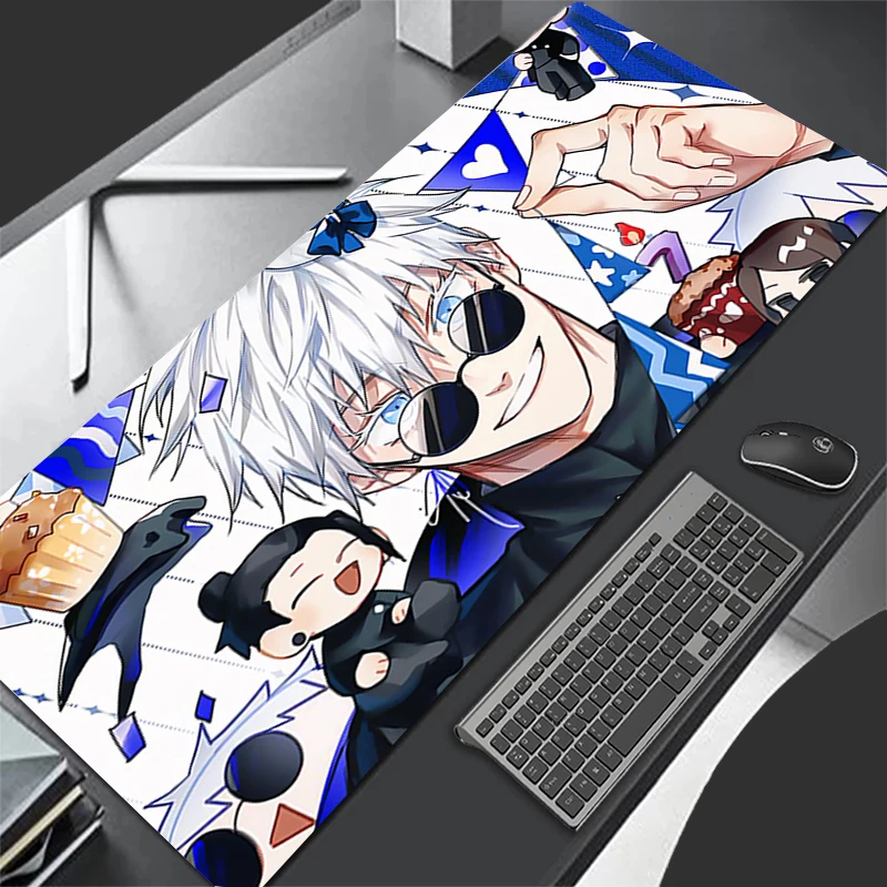 คอมพิวเตอร์ Varmilo คีย์บอร์ด Anime Mouse Pad jujutsu Kaisen Gojo อะนิเมะอุปกรณ์เสริมสําหรับเล่นเกมตาราง XXL Gamer พรมโต๊ะ Mousepad