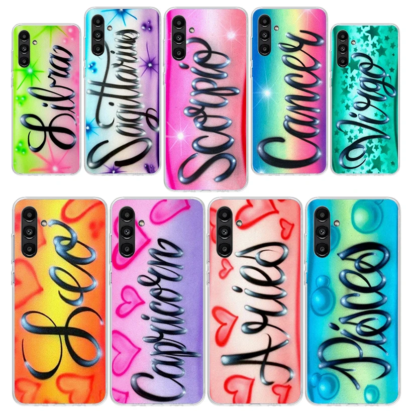 Aries Leo Libra Pisces Virgo Capricorn Phone Case for Samsung Galaxy A16 A26 A36 A56 A15 A14 A13 A12 A55 A54 A53 A25 A24 A23 A35