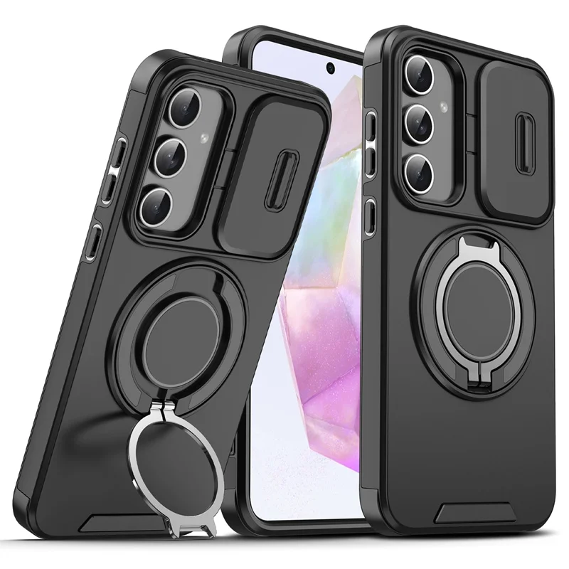 Funda For Samsung Galaxy A54 5G Case Shockproof Armor Ring Stand Protective Back Cover for Samsung A54 A 54 54a Slide Lens Cover