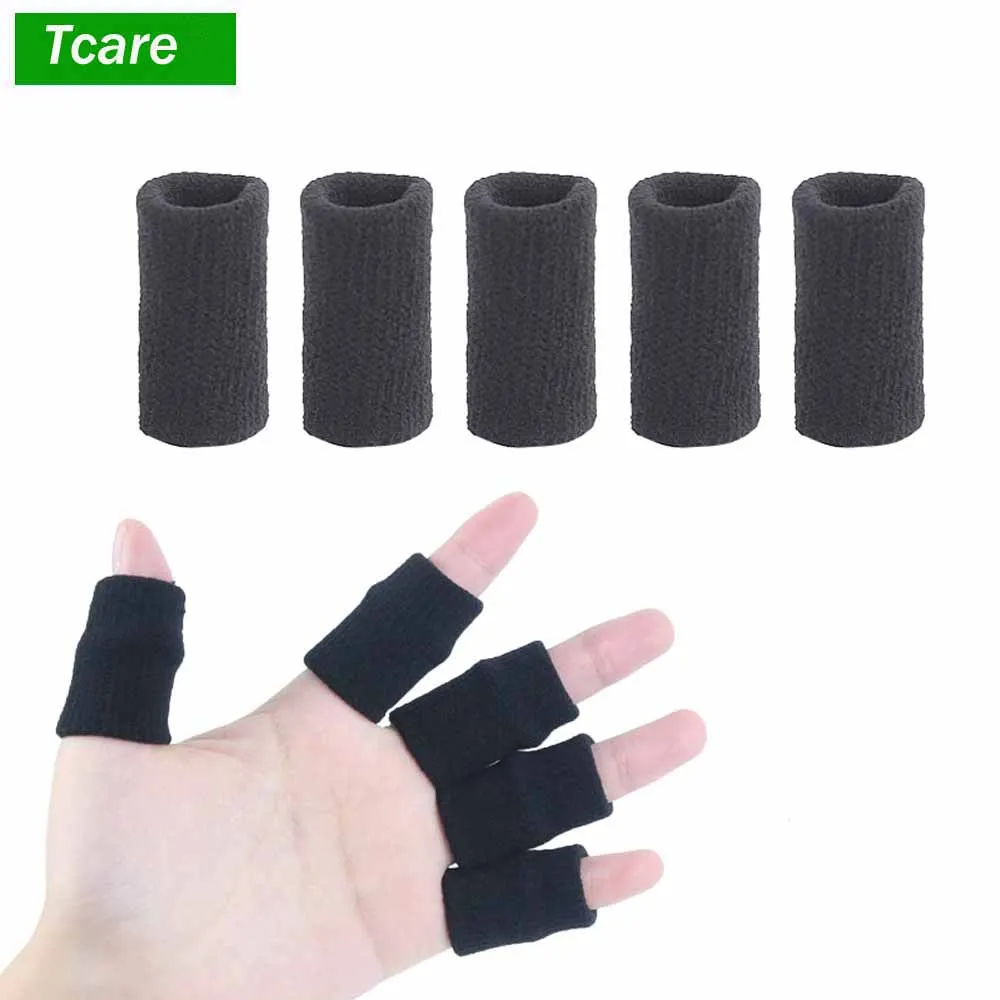 Tcare 10Pcs/Set Stretchy Sports Finger Sleeves Arthritis Support Finger Guard Outdoor Basketball Volleyball Finger Protection