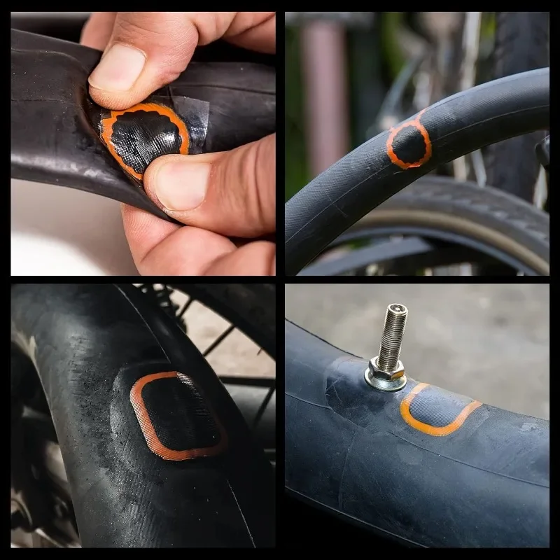 32pcs Bike Tire Repair Kit - Bicycle Inner Tube Puncture Patch Set with Vulcanizing Patches for Road/Mountain Cycling