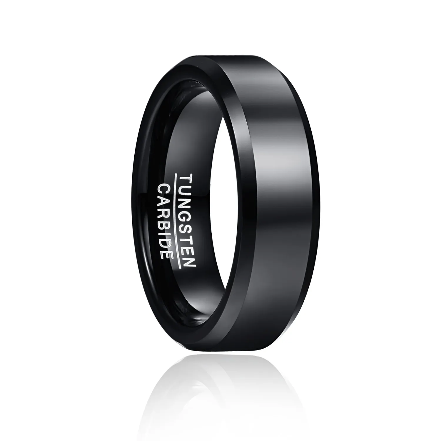 4mm 6mm 8mm Tungsten Carbide Ring Polished Electric Black Steel Ring Men and Women Jewelry Wedding Bands